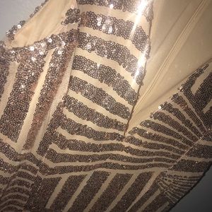 Gold Sequin Homecoming Dress